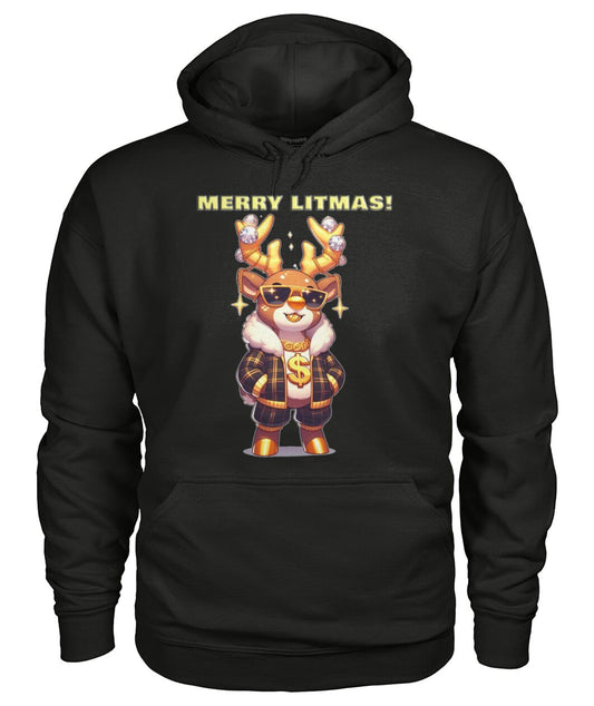 Merry Litmas Reindeer 2 (Hoodie & More) Unisex Hoodie