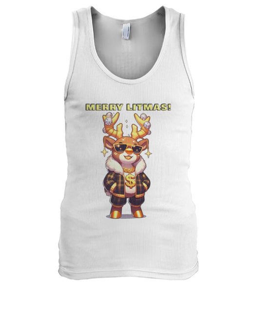 Merry Litmas Reindeer 2 (TankTop & More) Men's Tank Top