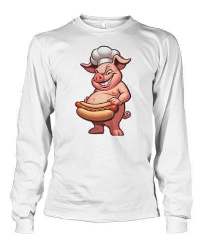 Chef Pig Hotdog (Hoodie & More) Unisex Long Sleeve