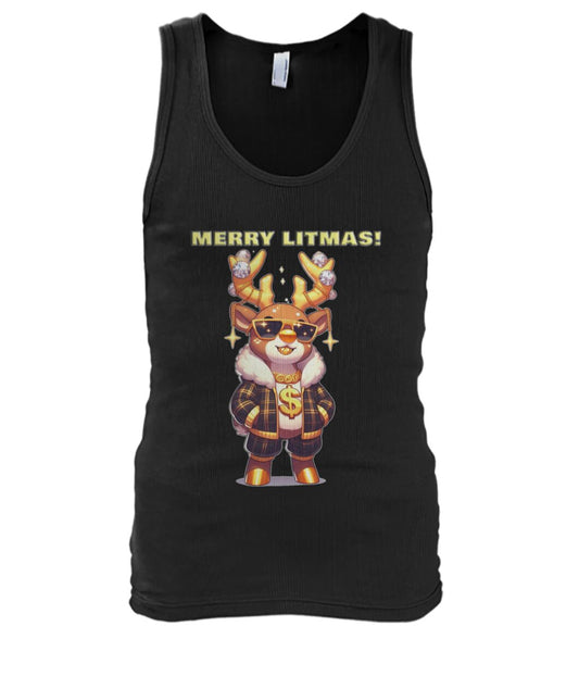 Merry Litmas Reindeer 2 (TankTop & More) Men's Tank Top