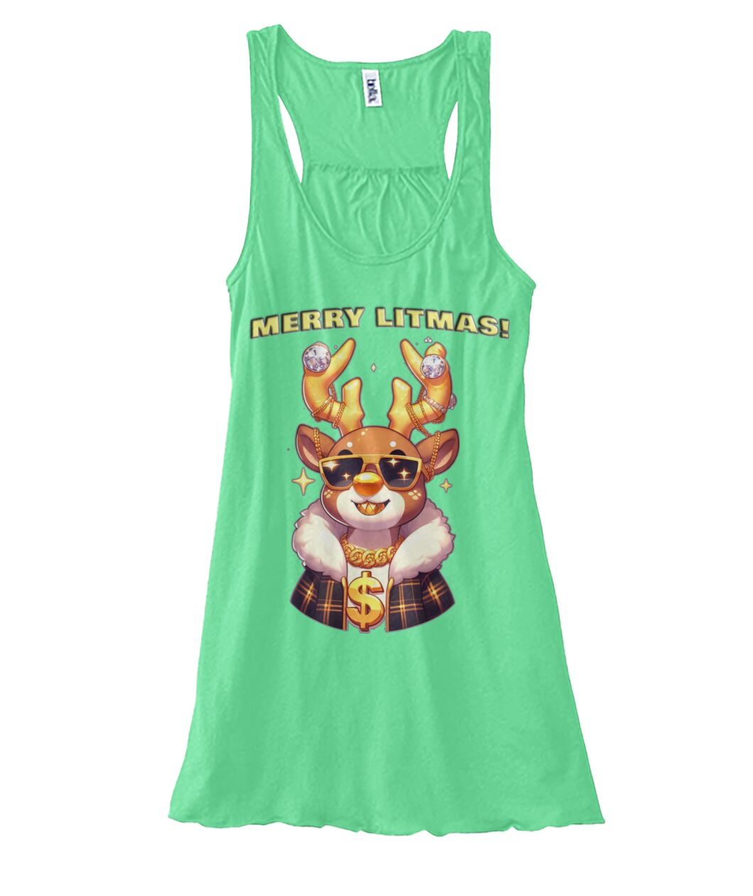 Merry Litmas Reindeer (TankTop & More) Women's Flowy Tank