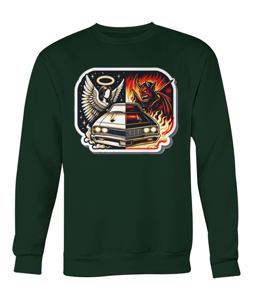 Angel Demon Car 1 (Sweater & More) Crew Neck Sweatshirt