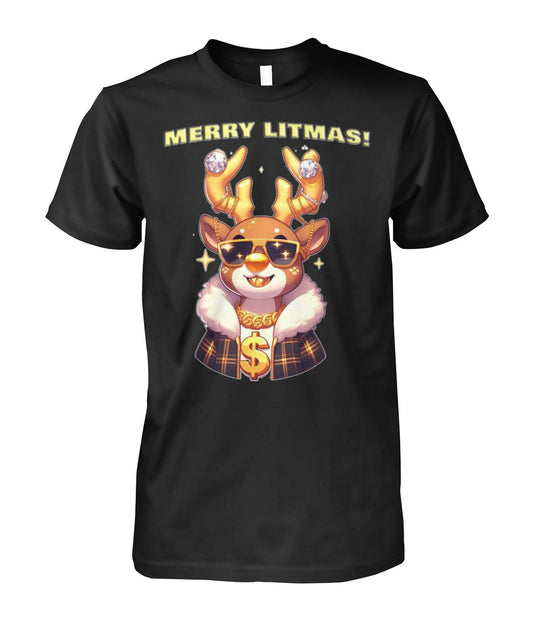 Merry Litmas Reindeer (T-Shirt & More)