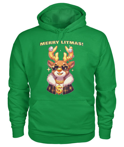 Merry Litmas Reindeer (Hoodie & More) Unisex Hoodie