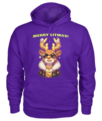 Merry Litmas Reindeer (Hoodie & More) Unisex Hoodie