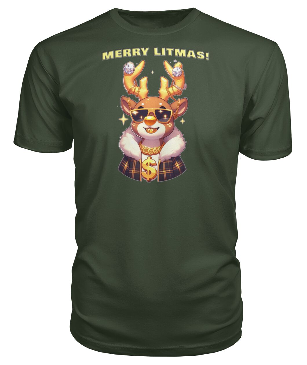 Merry Litmas Reindeer (Hoodie & More) Premium Unisex Tee