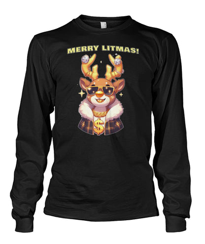 Merry Litmas Reindeer (Hoodie & More) Unisex Long Sleeve