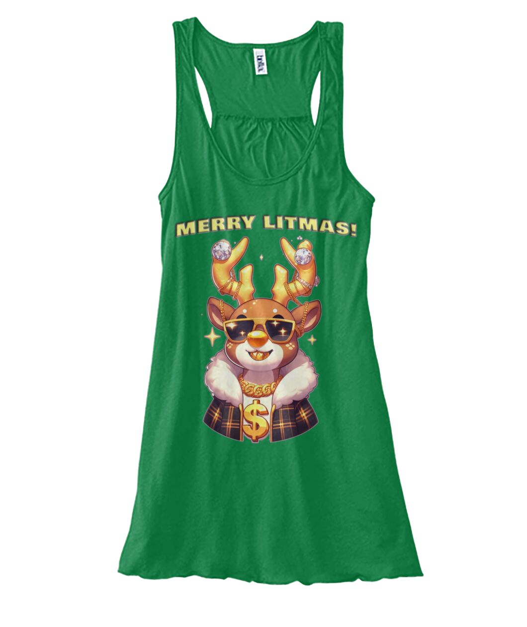 Merry Litmas Reindeer (TankTop & More) Women's Flowy Tank