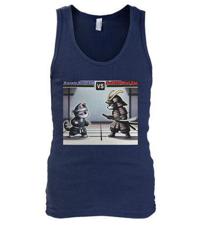 Karate vs Samurai Cat (TankTop & More) Men's Tank Top