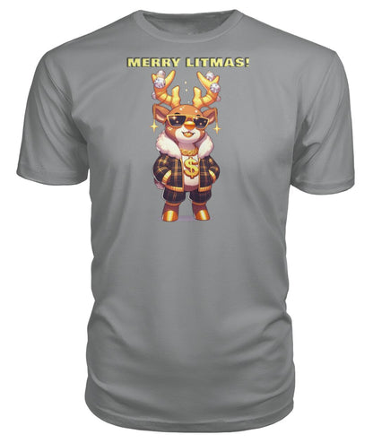 Merry Litmas Reindeer 2 (Hoodie & More) Premium Unisex Tee