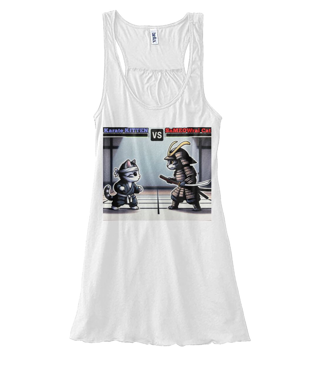 Karate vs Samurai Cat (TankTop & More) Women's Flowy Tank