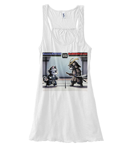 Karate vs Samurai Cat (TankTop & More) Women's Flowy Tank