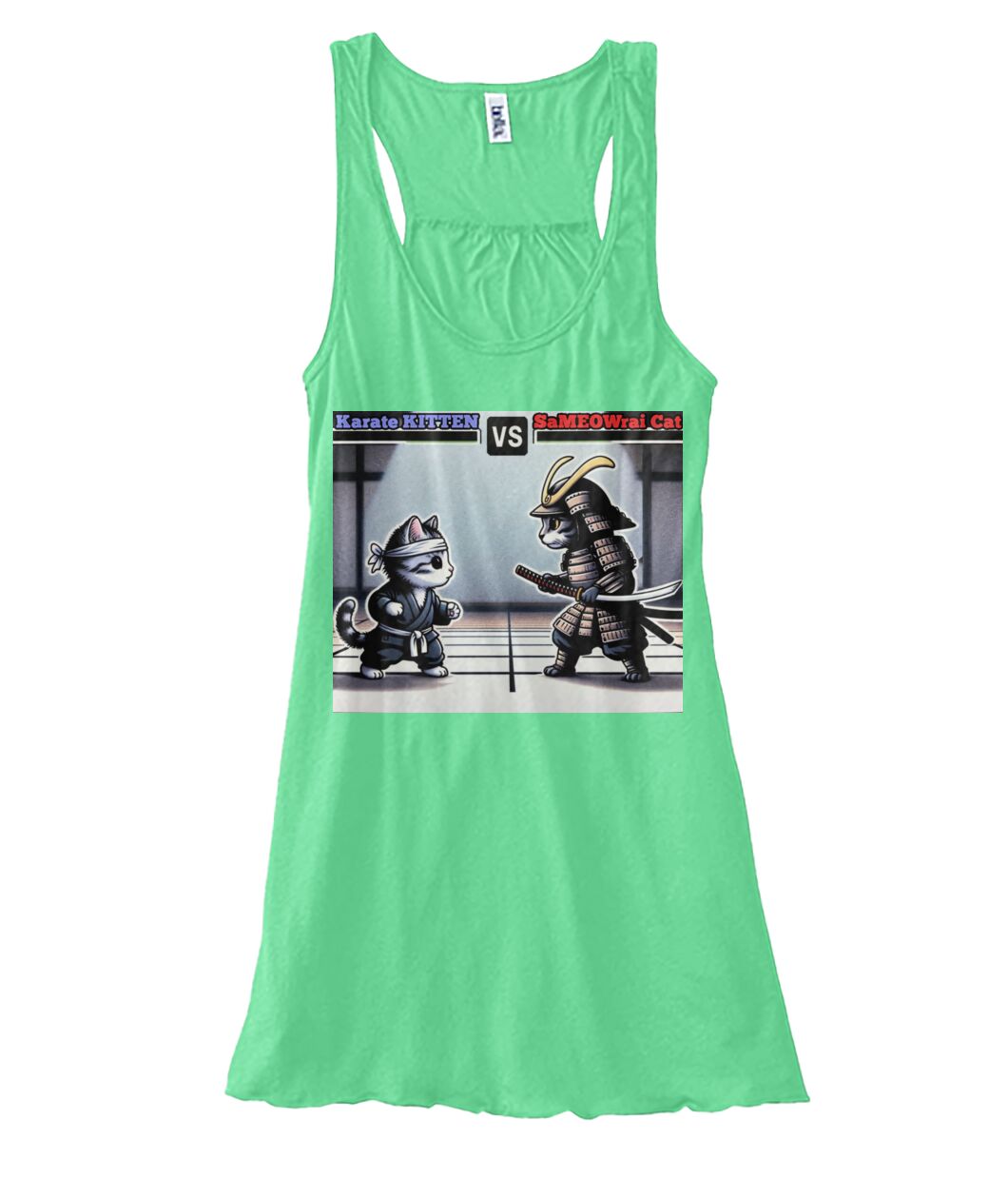 Karate vs Samurai Cat (TankTop & More) Women's Flowy Tank