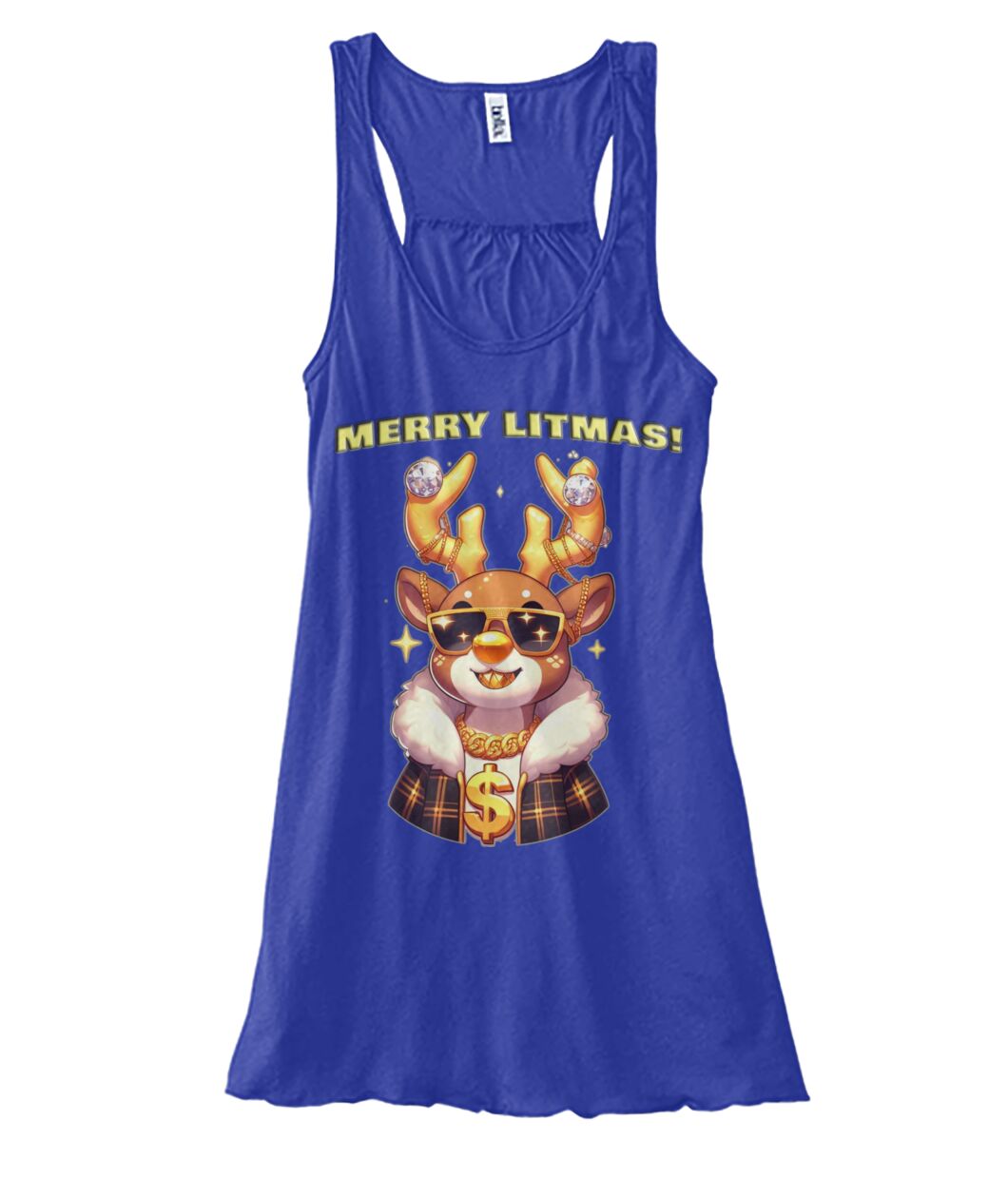 Merry Litmas Reindeer (TankTop & More) Women's Flowy Tank