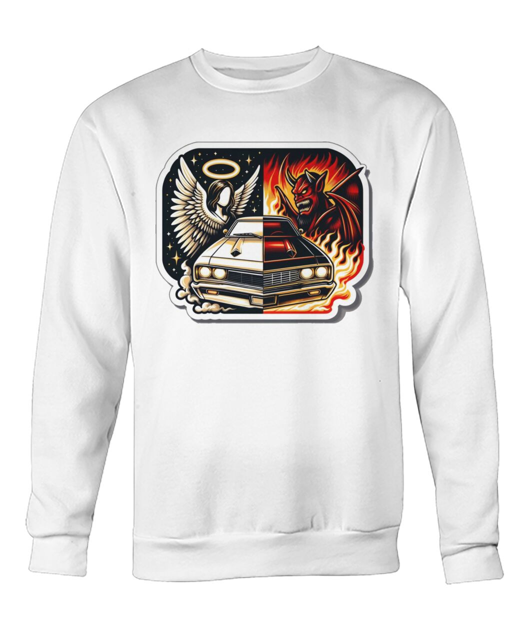 Angel Demon Car 1 (Sweater & More) Crew Neck Sweatshirt