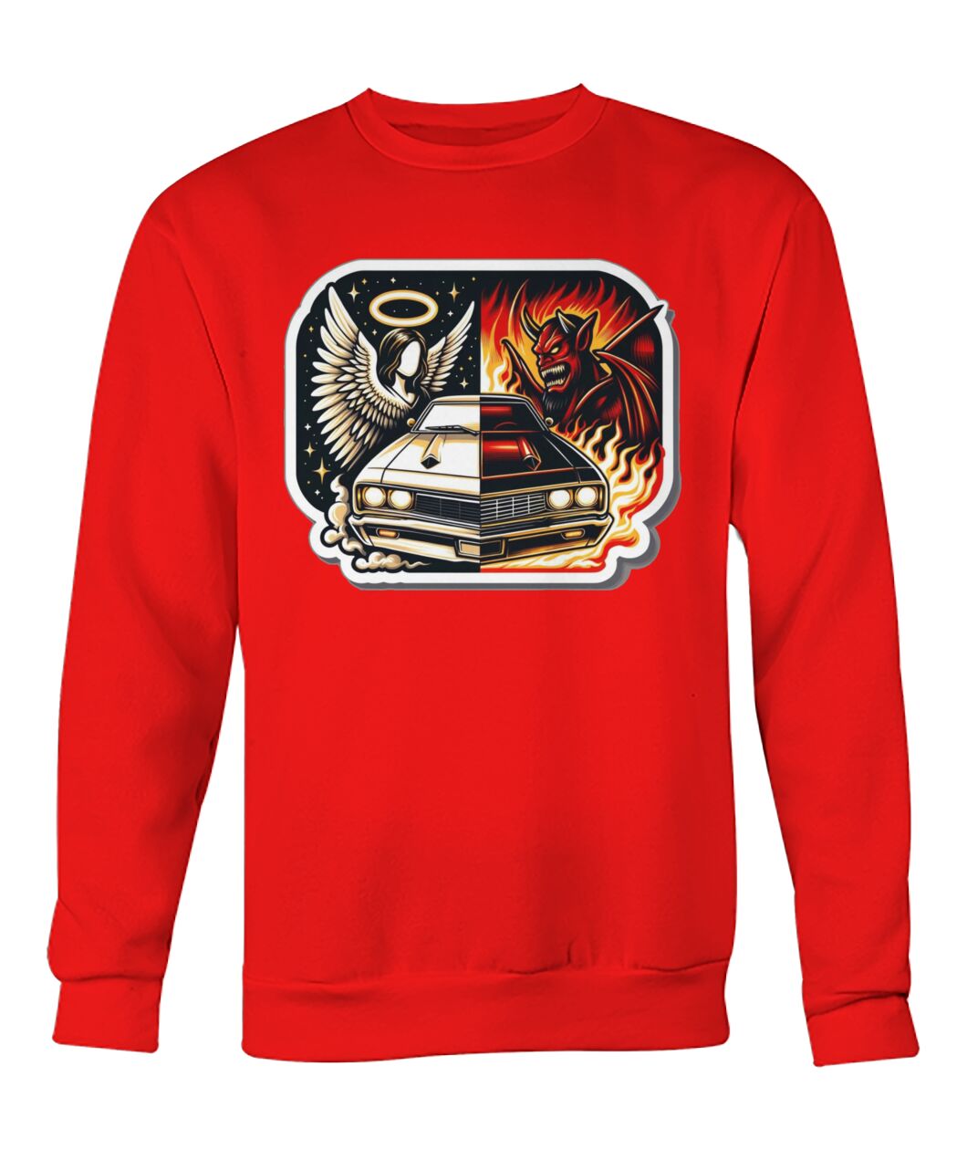 Angel Demon Car 1 (Sweater & More) Crew Neck Sweatshirt