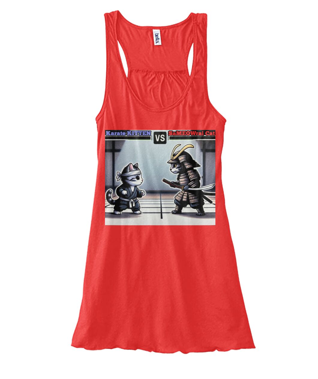 Karate vs Samurai Cat (TankTop & More) Women's Flowy Tank