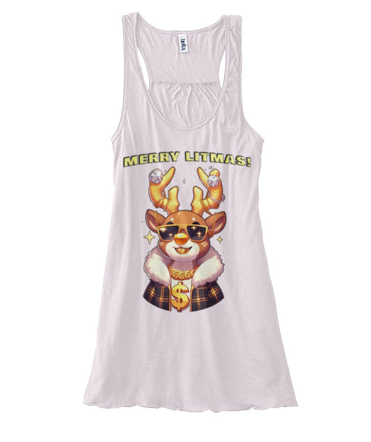 Merry Litmas Reindeer (TankTop & More) Women's Flowy Tank