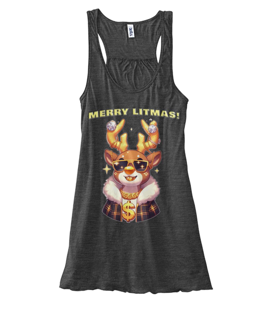 Merry Litmas Reindeer (TankTop & More) Women's Flowy Tank