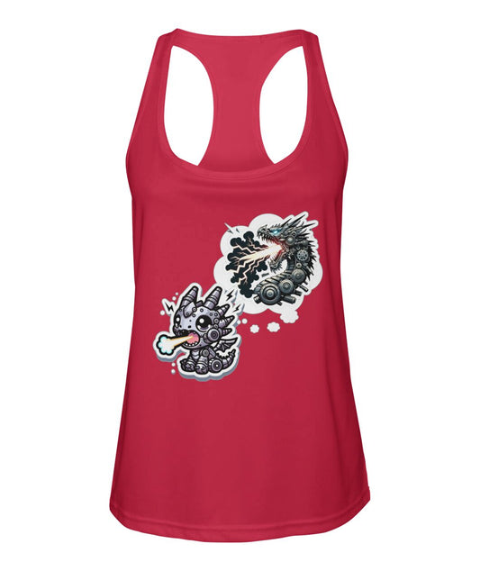 Mech Dragon (TankTop & More) Women's Racerback Sport Tank