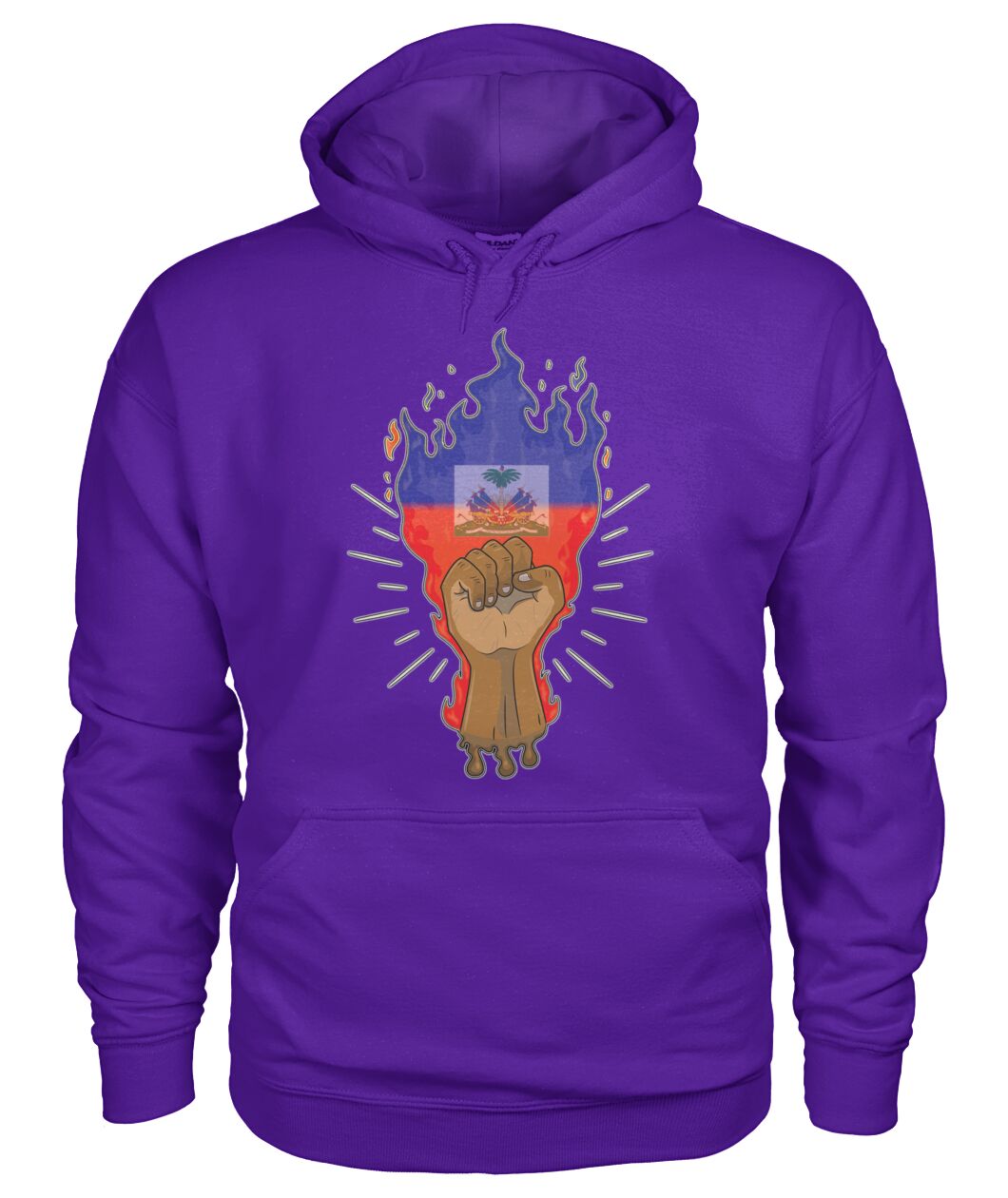 Haitian Fire Power Fist (Hoodie & V Necks)