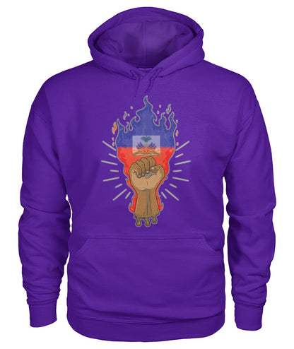 Haitian Fire Power Fist (Hoodie & V Necks)