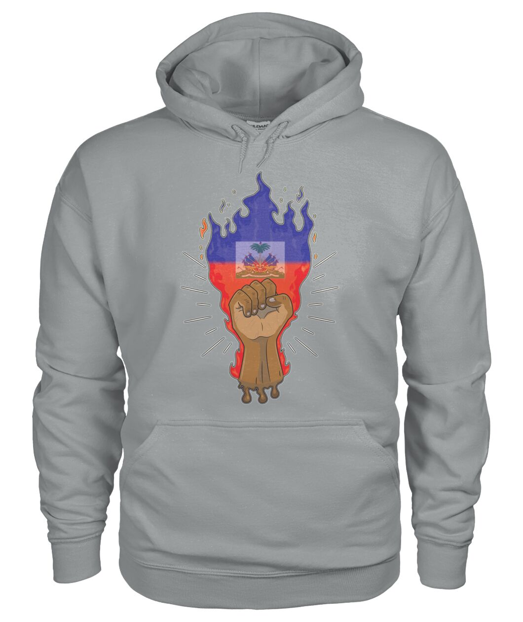 Haitian Fire Power Fist (Hoodie & V Necks)