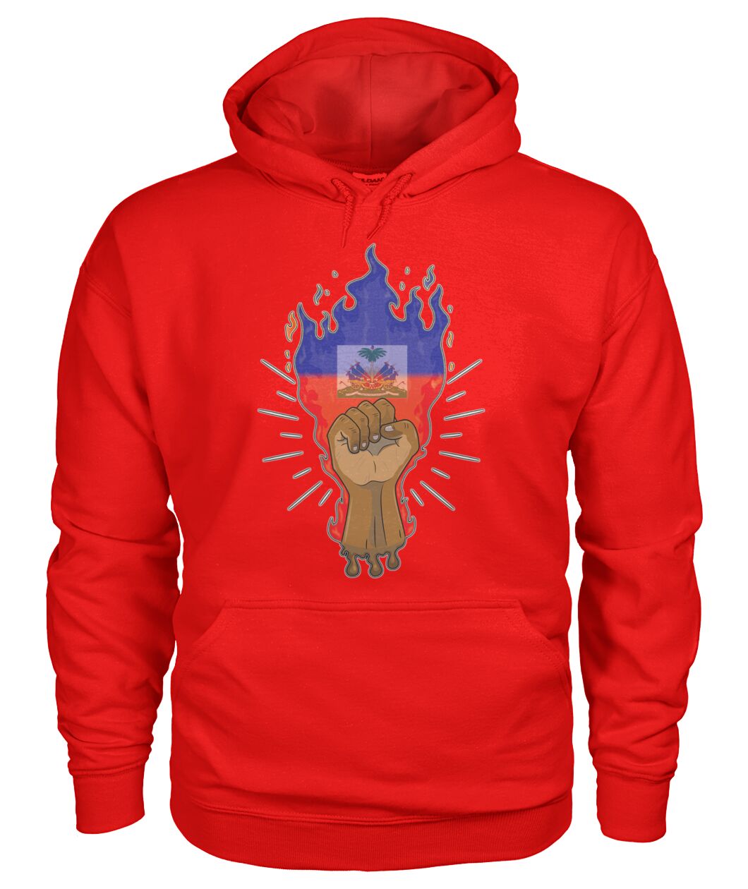 Haitian Fire Power Fist (Hoodie & V Necks)