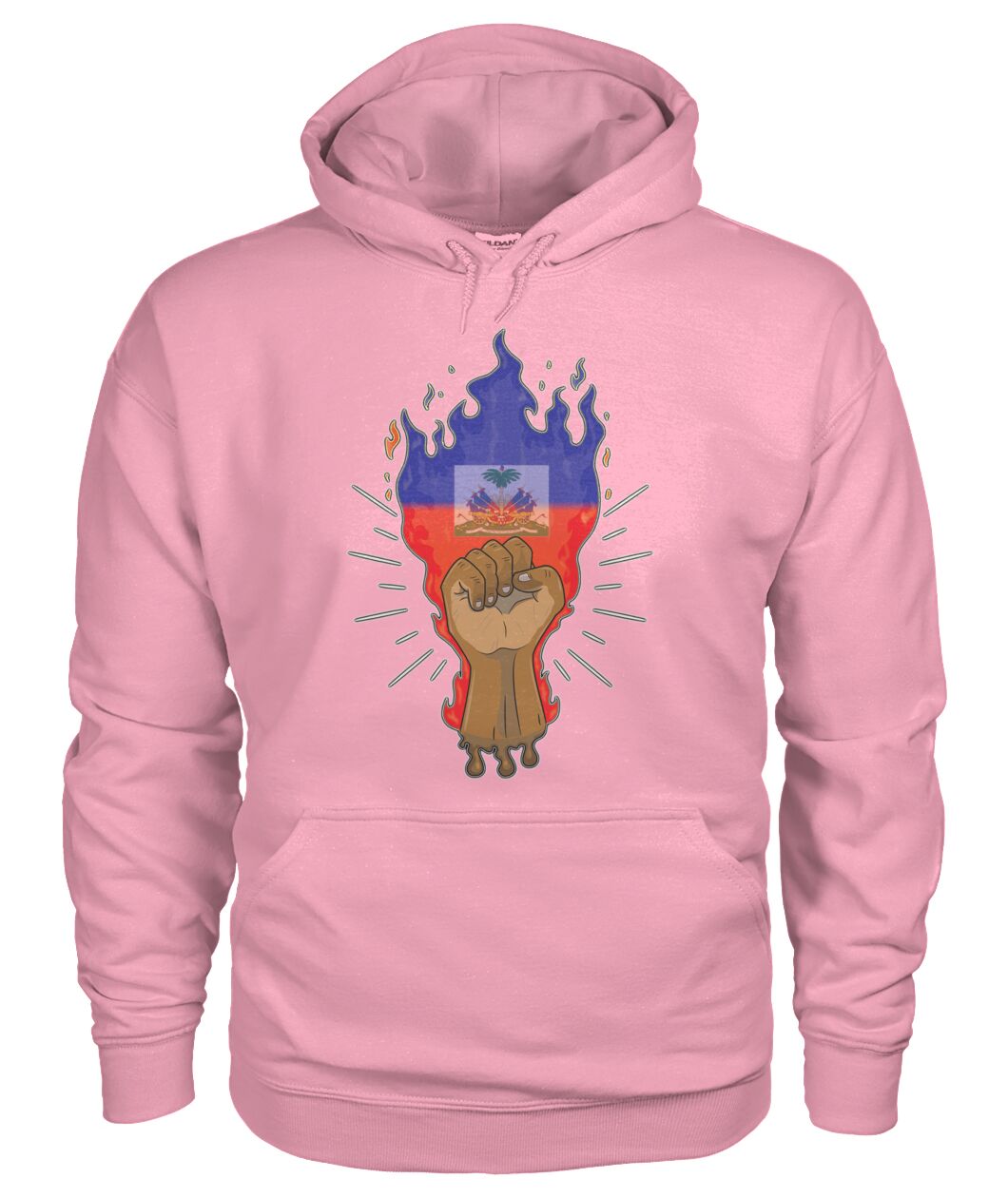 Haitian Fire Power Fist (Hoodie & V Necks)