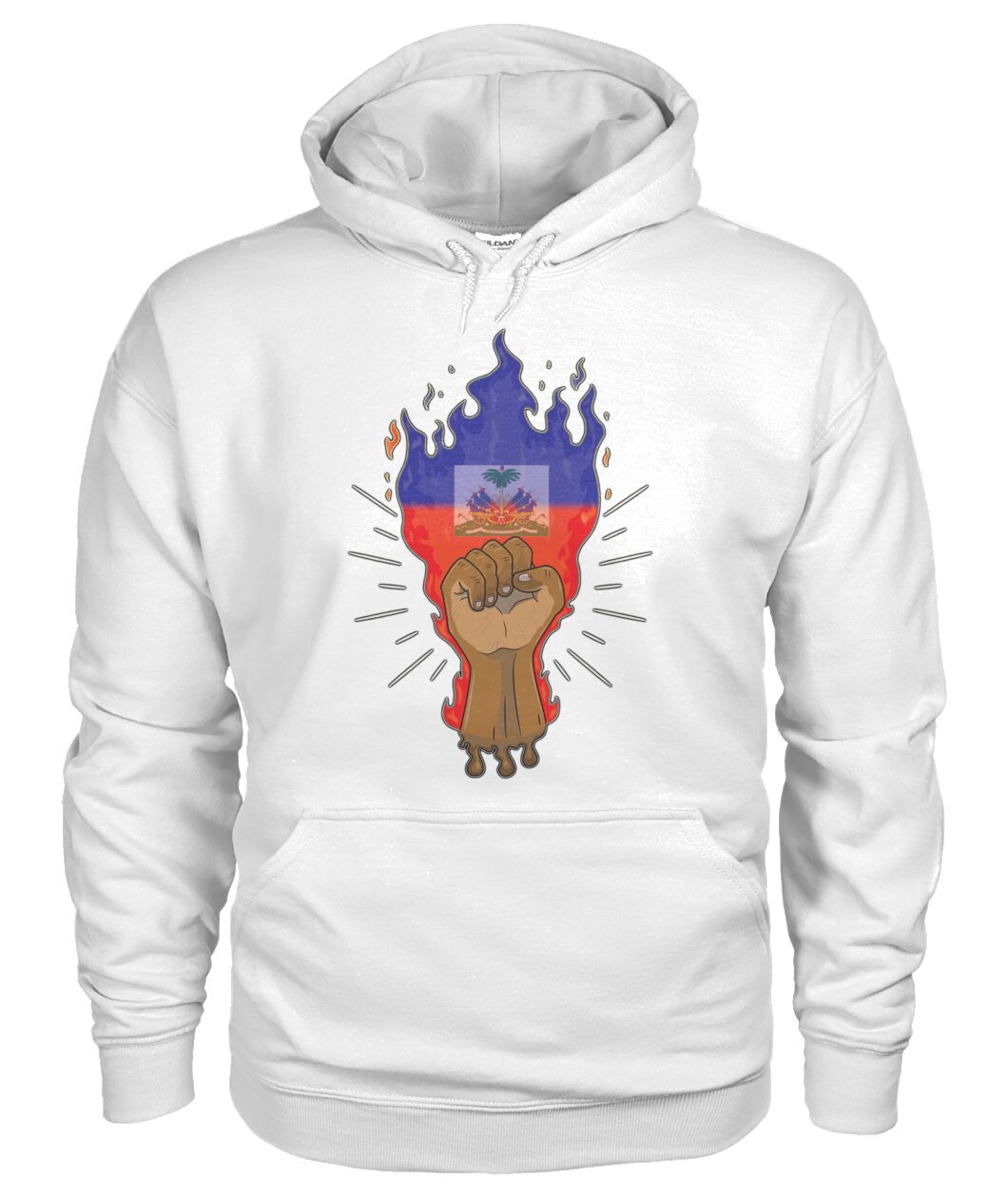 Haitian Fire Power Fist (Hoodie & V Necks)