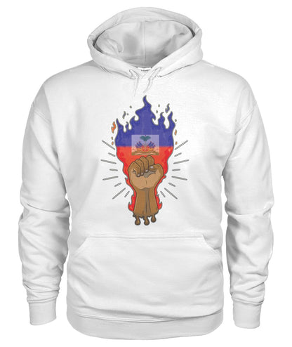 Haitian Fire Power Fist (Hoodie & V Necks)