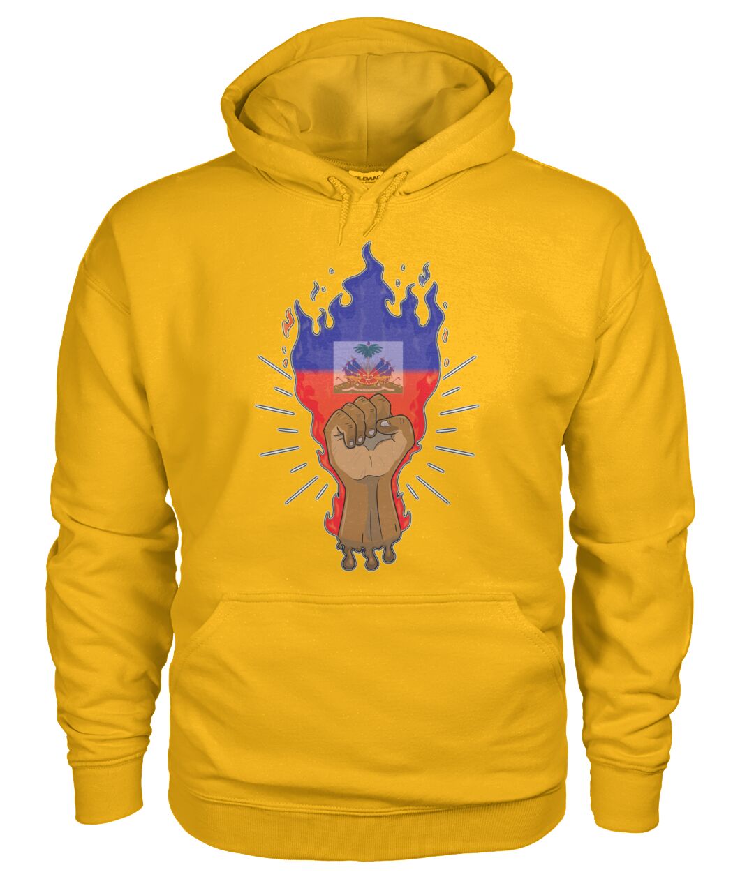 Haitian Fire Power Fist (Hoodie & V Necks)