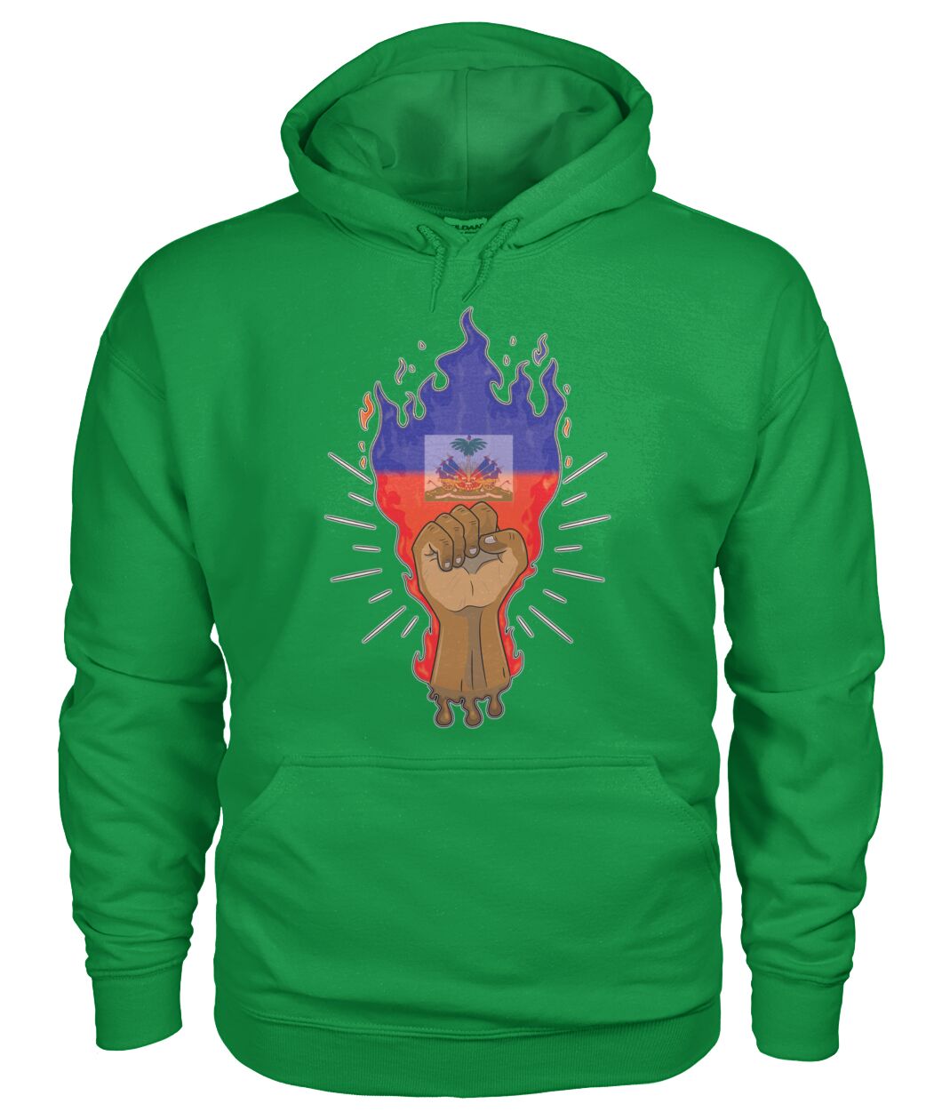 Haitian Fire Power Fist (Hoodie & V Necks)