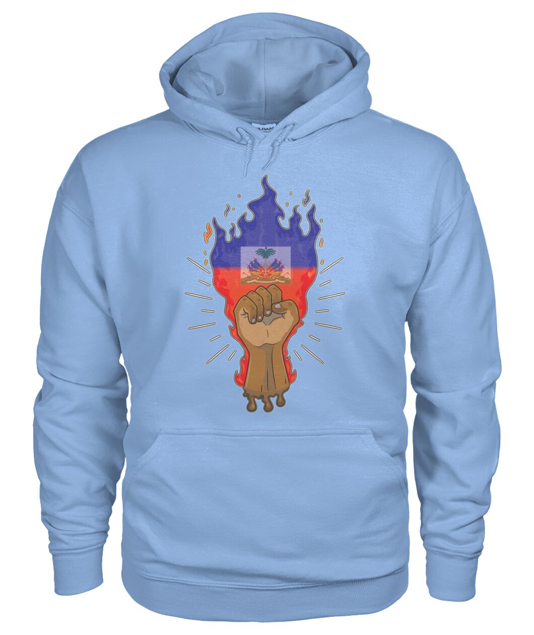 Haitian Fire Power Fist (Hoodie & V Necks)