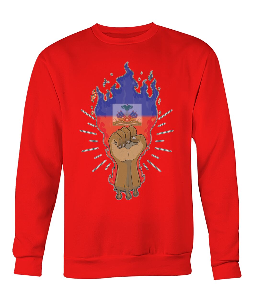 Haitian Fire Power Fist (Sweater & Long Sleeve)